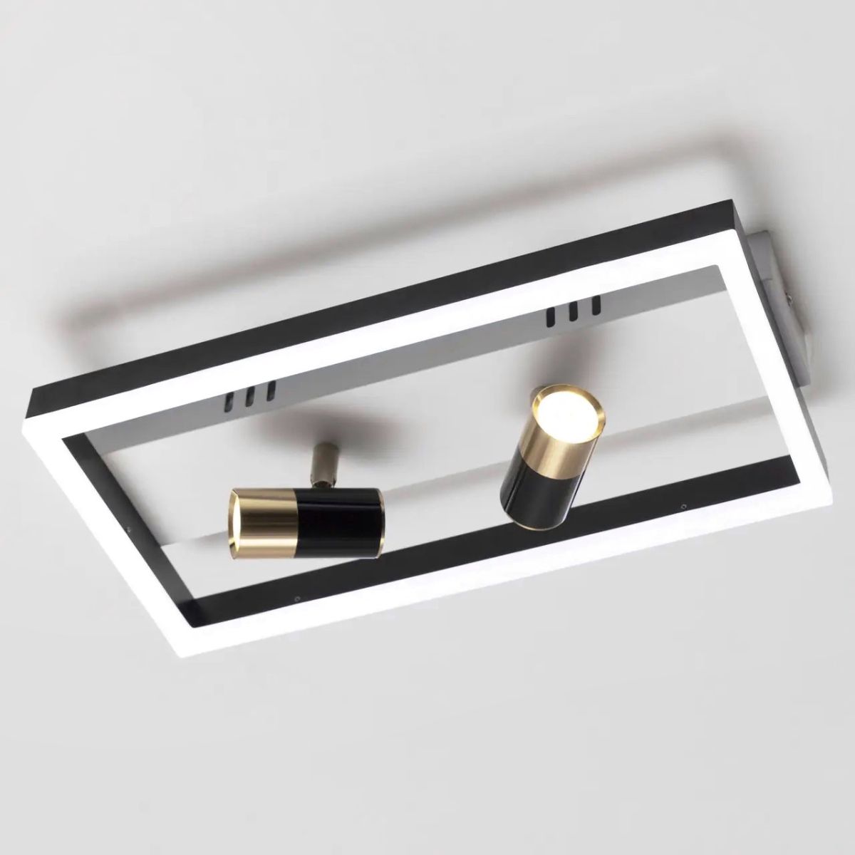 Стельова LED-люстра до 15м² з поворотними спотами V K38624-3 BK+FGD (52W)