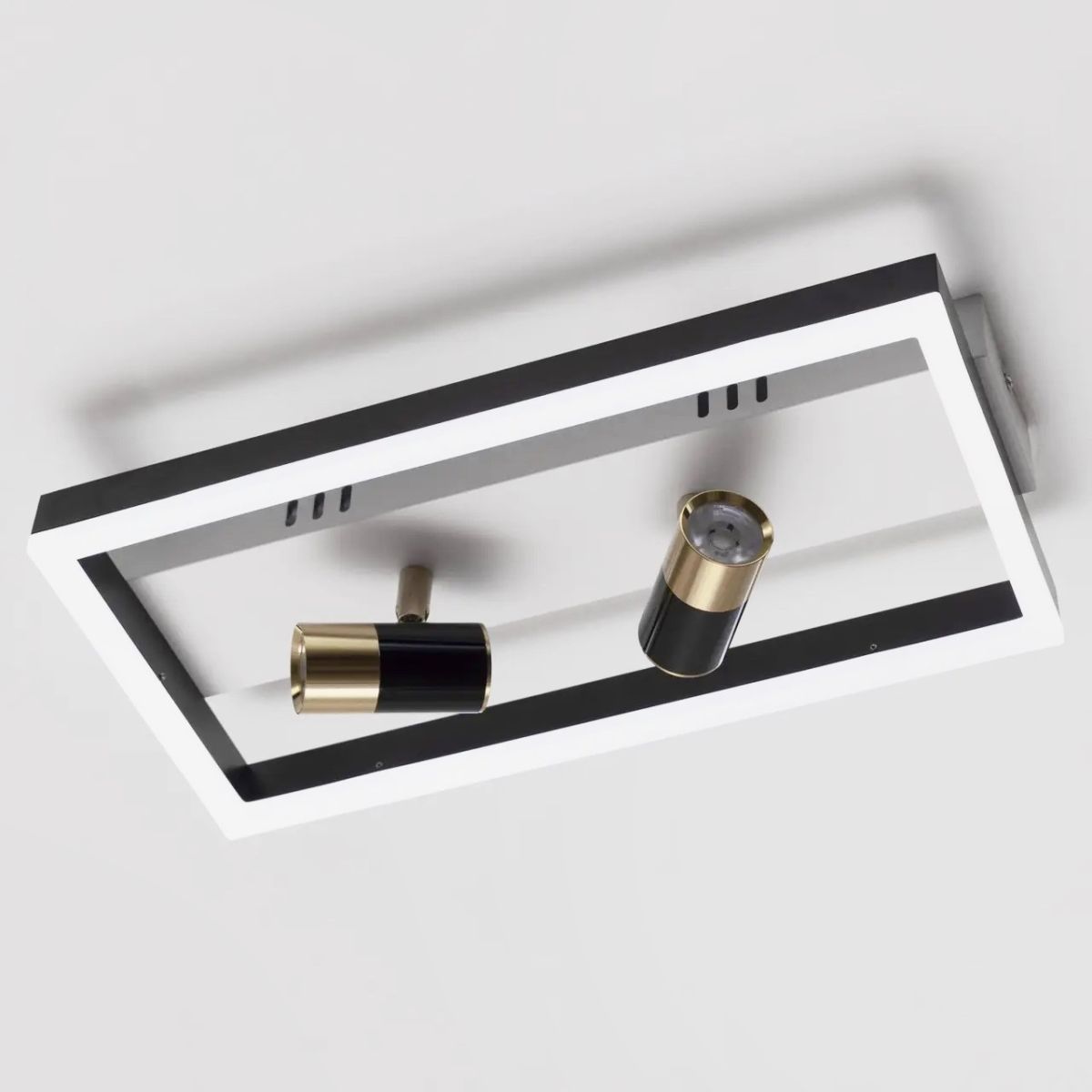 Стельова LED-люстра до 15м² з поворотними спотами V K38624-3 BK+FGD (52W)