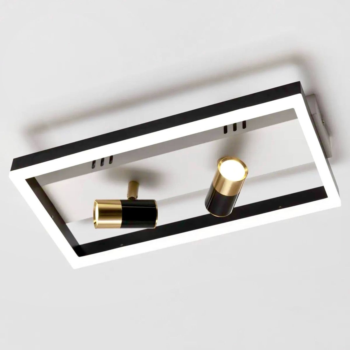 Стельова LED-люстра до 15м² з поворотними спотами V K38624-3 BK+FGD (52W)