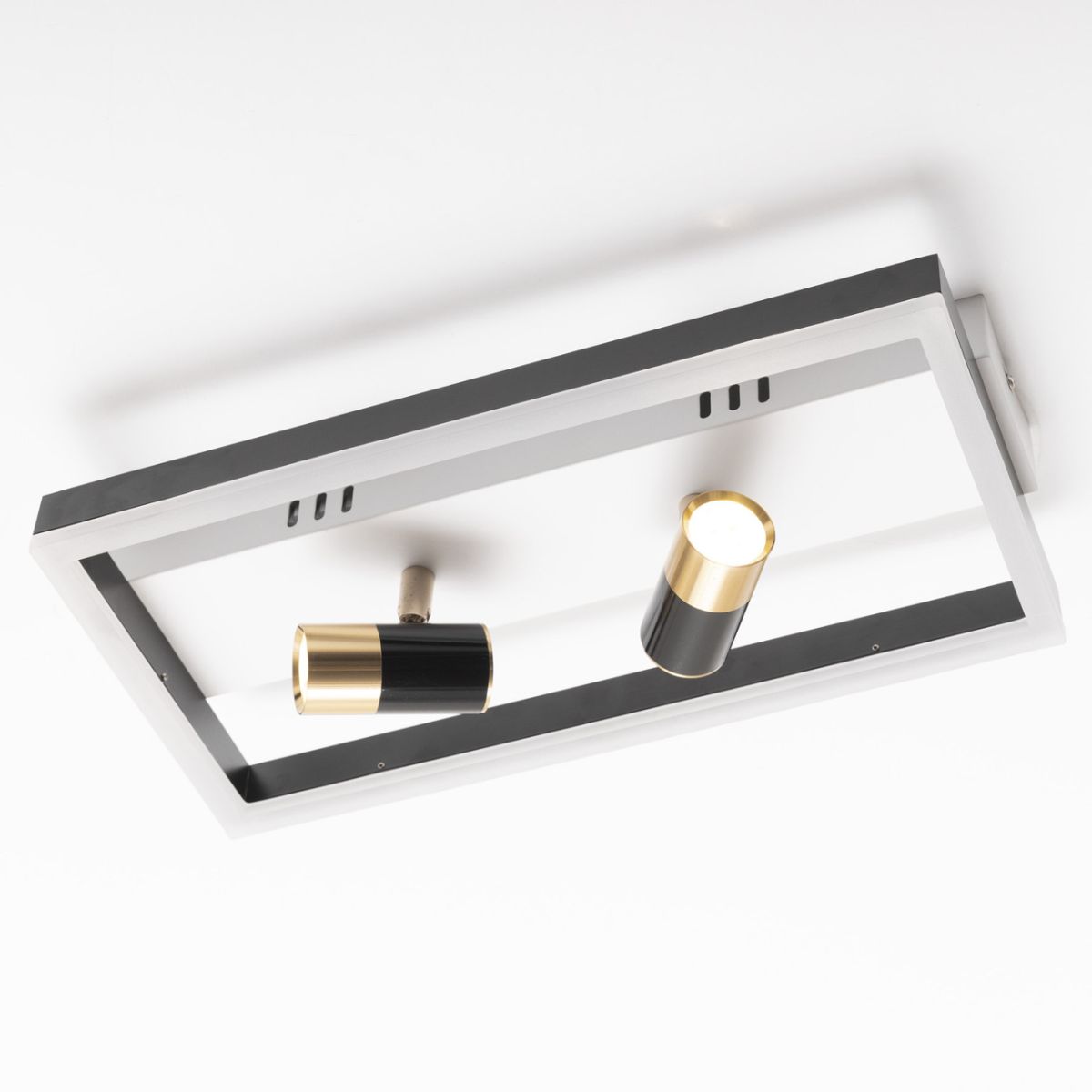 Стельова LED-люстра до 15м² з поворотними спотами V K38624-3 BK+FGD (52W)