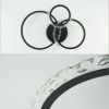 Черная Led люстра до 15 м² c пультом на три кольца 70 Вт TRIO