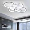 Світлодіодна Led люстра 110 Вт з пультом до 20 м² біла 6 кілець (8022/6WH)
