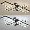 Світлодіодна Led люстра 220Wt прямокутна форма чорна до 30м² з пультом (1186/2+2 Bk)