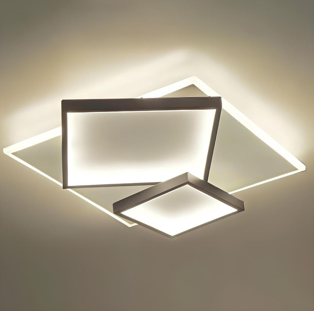 Квадратна Led-люстра у чорно-біла на 108 Вт, до 18 м² Sirius 77768/500*500 WT+BK