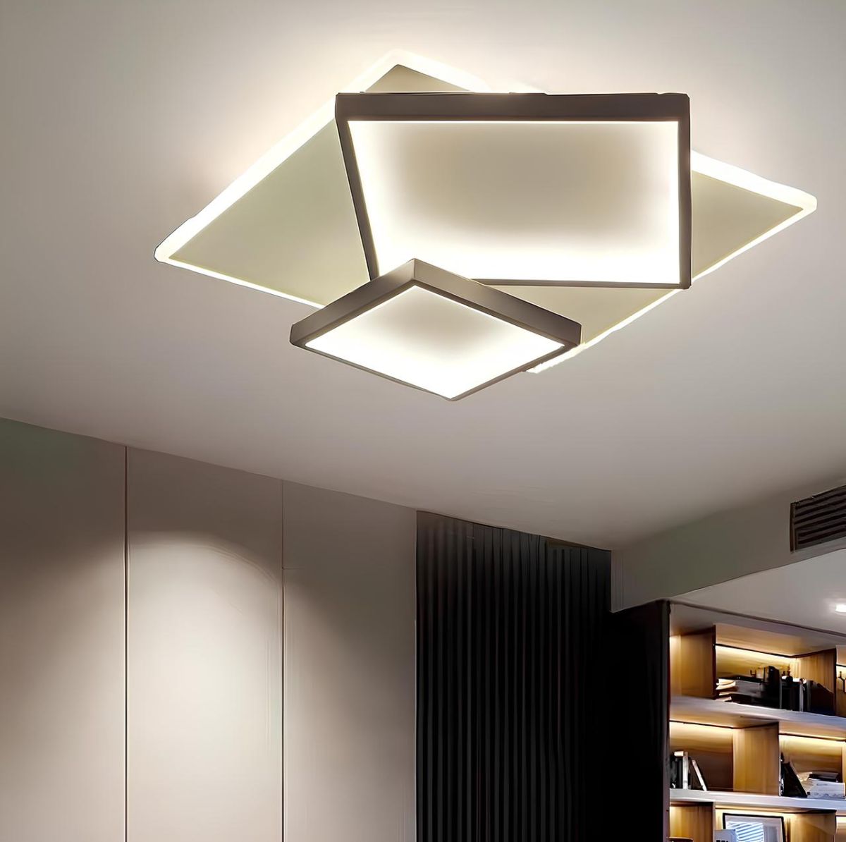 Квадратна Led-люстра у чорно-біла на 108 Вт, до 18 м² Sirius 77768/500*500 WT+BK