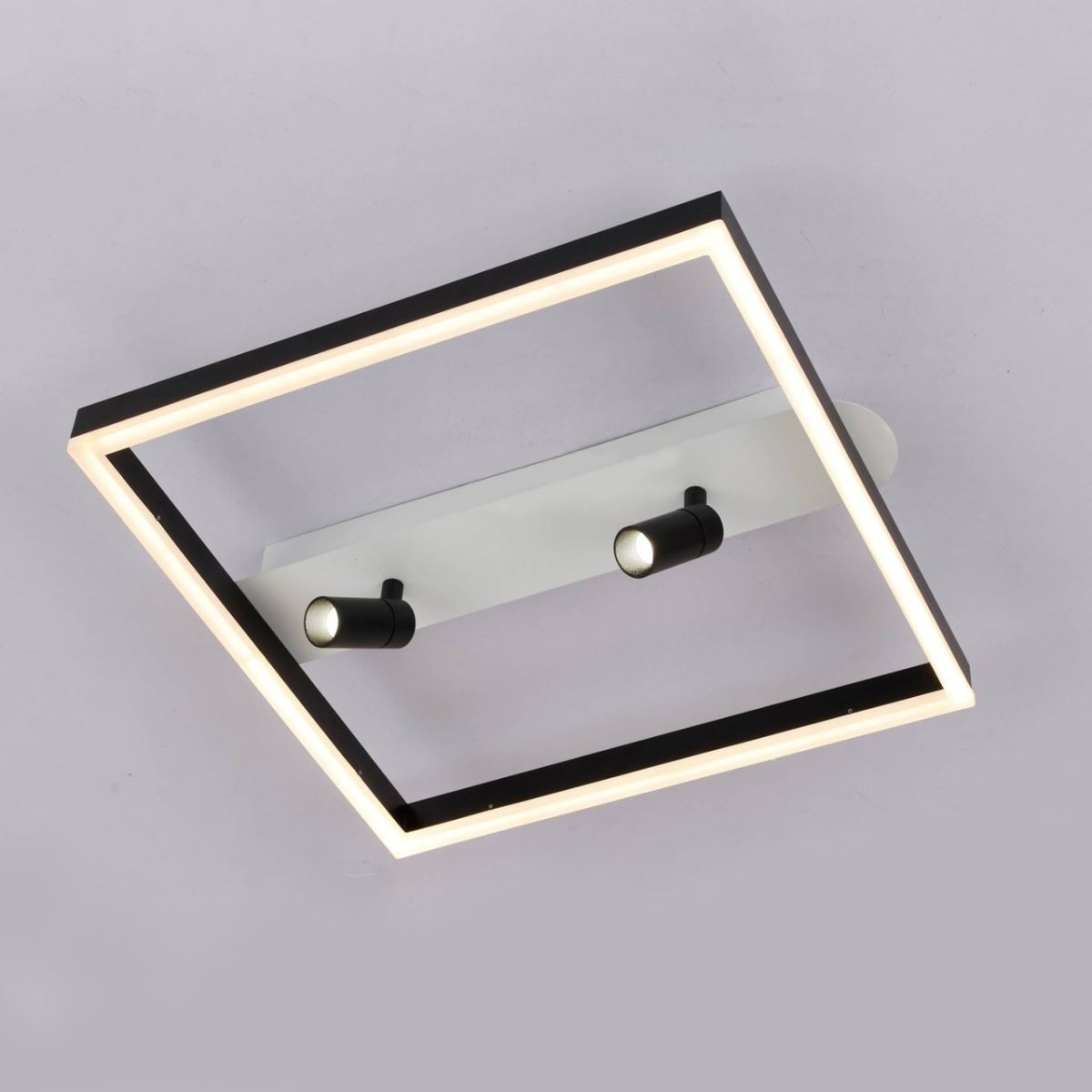 Квадратна Led-люстра з пультом у чорно-білому корпусі, до 18 м² V K33208-500 WH+BK