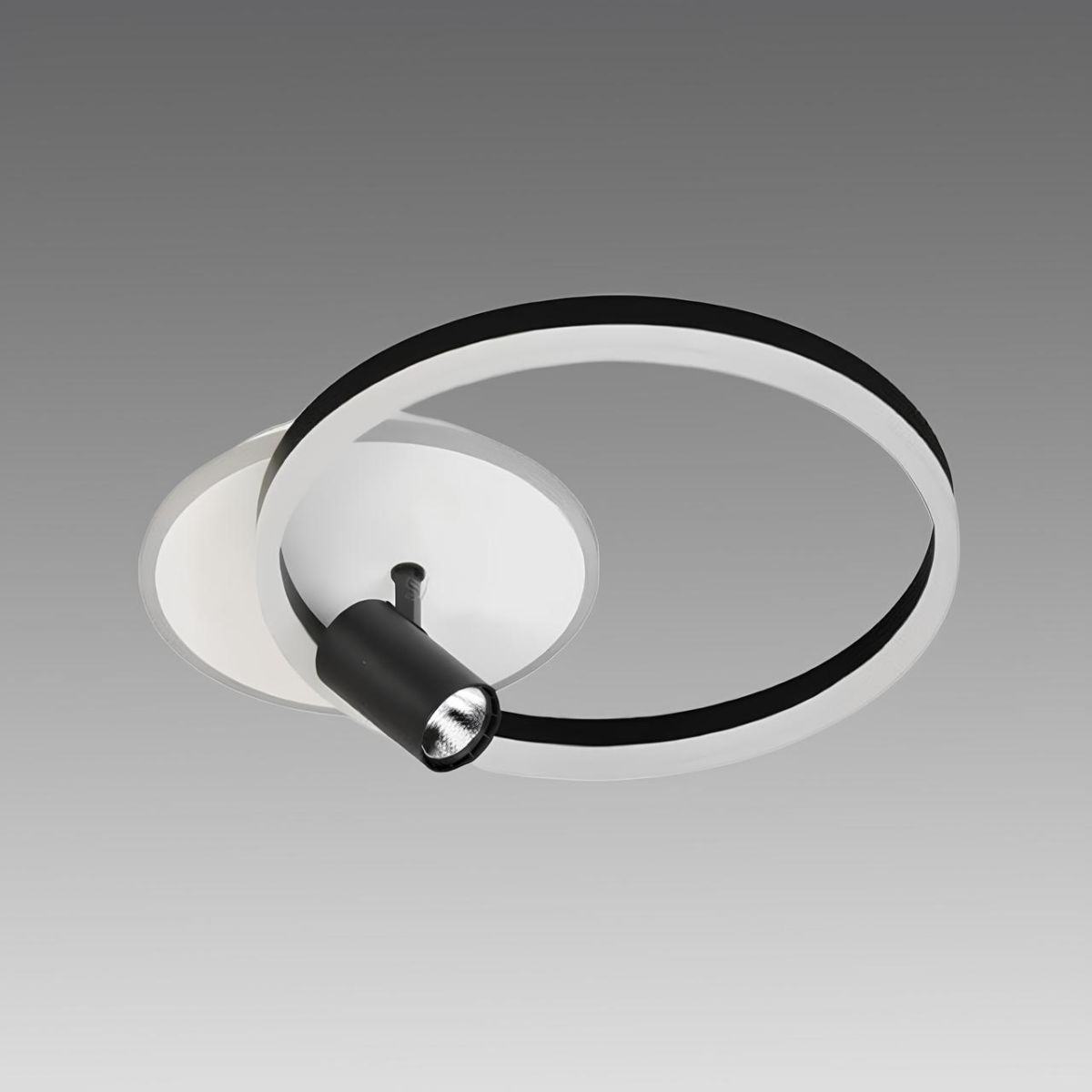 Кругла Led-люстра з пультом до 15 м² у чорно-білому корпусі V K33211-480 WH+BK