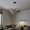 Сучасна Led люстра Геометрія ліній у чорному кольорі (YDH2212BK) 