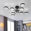 Чорна світлодіодна Led люстра на 8 плафонів 60W до 18м²  (6402/8BK)