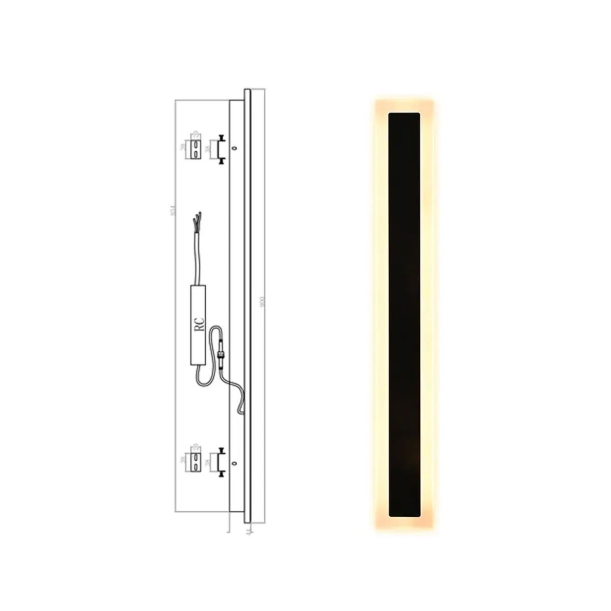 Фасади Led світильник 90 см архітектурний для інтер'єру та вулиці SOLEIN 23W S BLACK