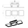 Прямокутна LED-люстра до 10м² в чорному корпусі для спальні або передпокою CUBES Rectangular Black