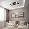 Прямокутна LED-люстра до 10м² в чорному корпусі для спальні або передпокою CUBES Rectangular Black
