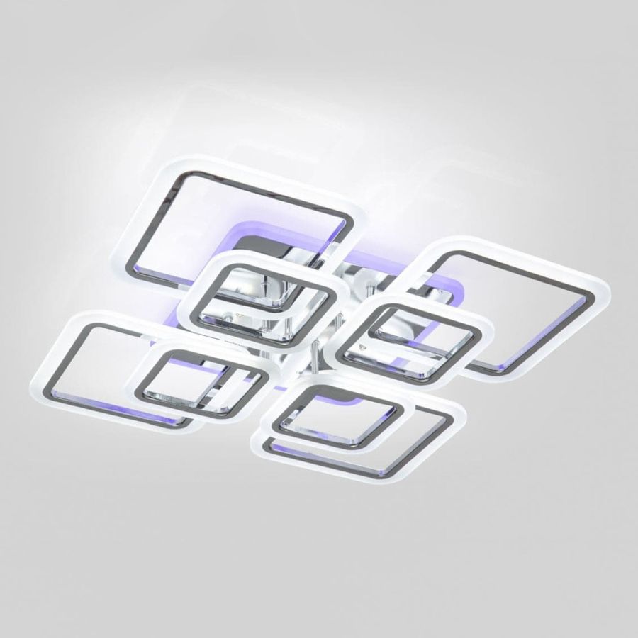 Світлодіодна LED люстра для вітальні до 25м² з пультом 145W (A8060/4+4HR LED 3color)
