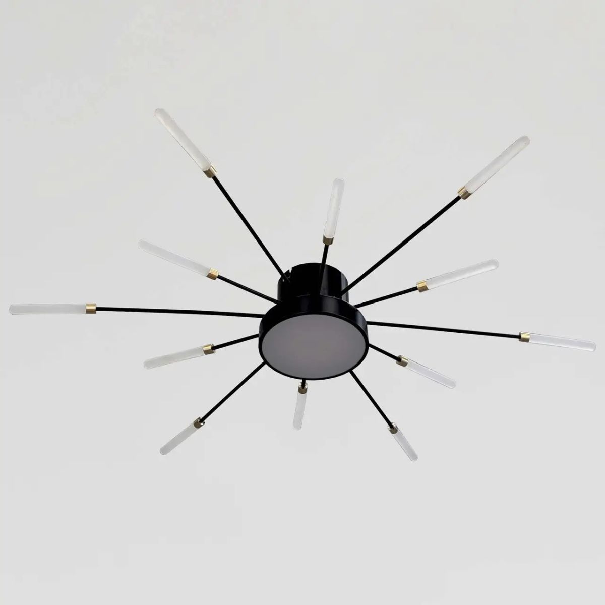 Сучасна Led люстра на 12 джерел світла до 10 м² (Black Супутник)