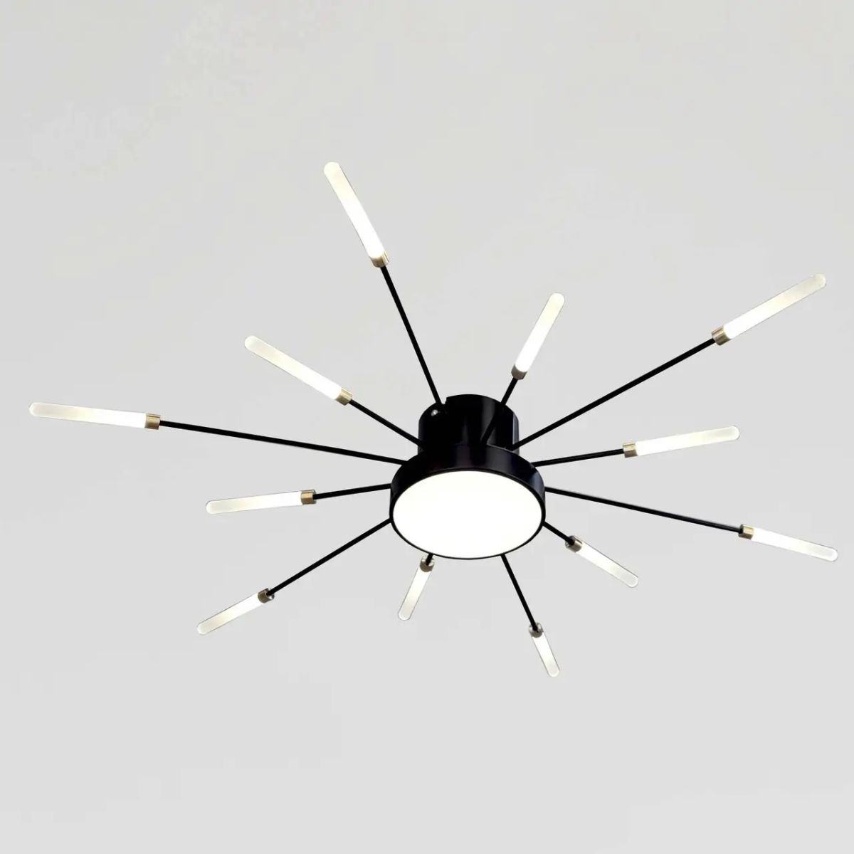 Сучасна Led люстра на 12 джерел світла до 10 м² (Black Супутник)