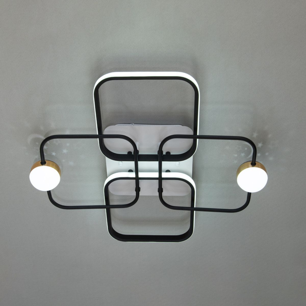 Led люстра до 18 м² світлодіодна з пультом (MX2990-2+2A WH+BK)