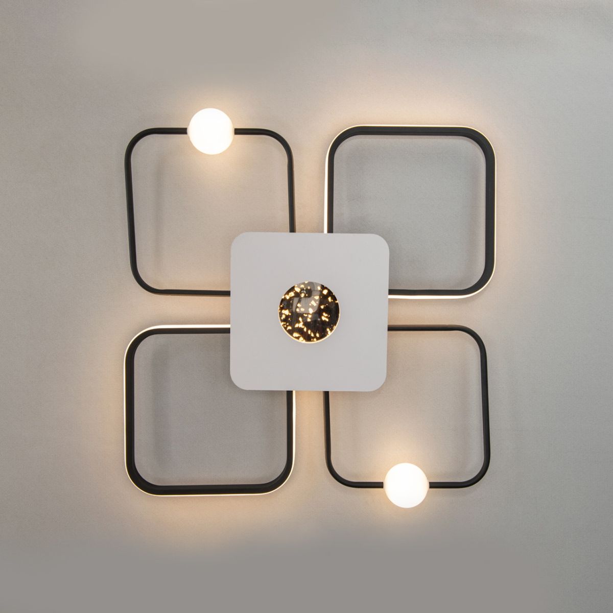Світлодіодна Led-люстра до 18 м² з пультом та зоряним небом (MX2990-2+2B WH+BK)