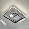 Квадратна Led люстра до 18 м² з пультом керування чорно-біла (MX2989-2B WH+BK)
