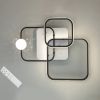 Квадратна чорно-біла Led-люстра до 18 м² з пультом керування (MX2988-3S WH+BK)