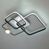 Квадратна чорно-біла Led-люстра з пультом керування на три квадрати, освітлення до 18 м²