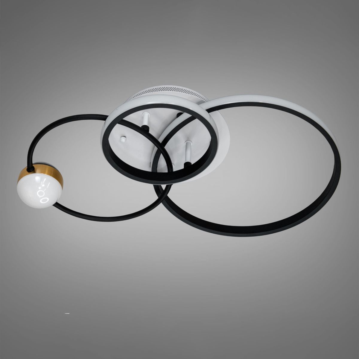 Кругла Led люстра до 18 м² з пультом керування на три кільця (MX2987-3S WH+BK)