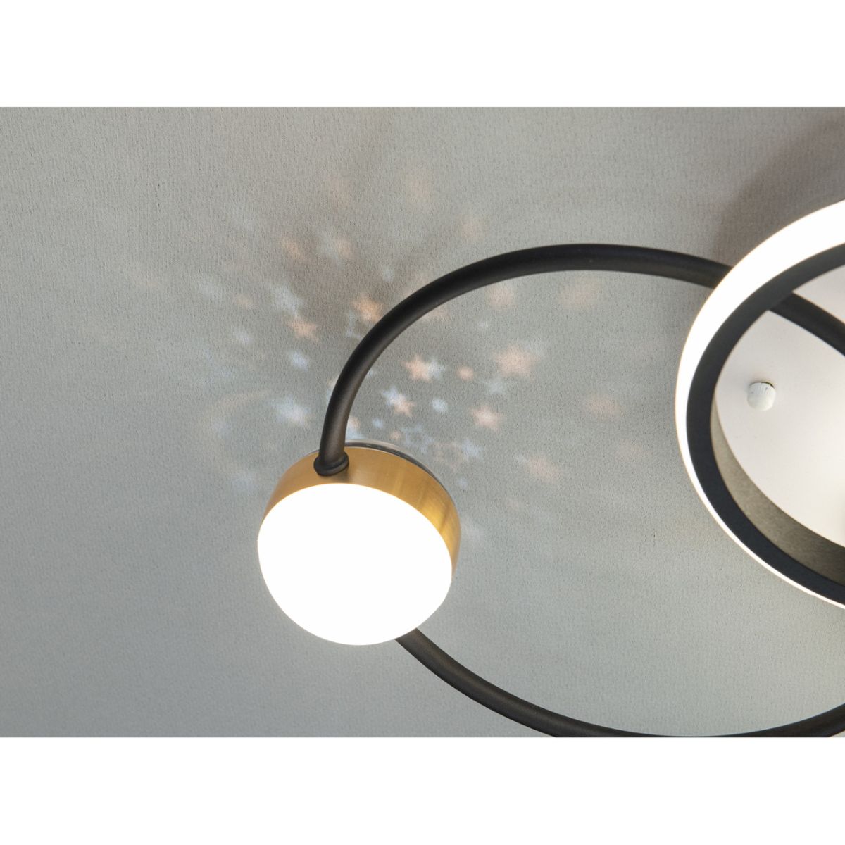 Кругла Led люстра до 18 м² з пультом керування на три кільця (MX2987-3S WH+BK)