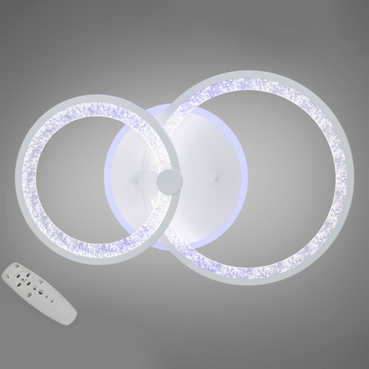 Біла світлодіодна Led-люстра з пультом, для приміщень до 13 м²