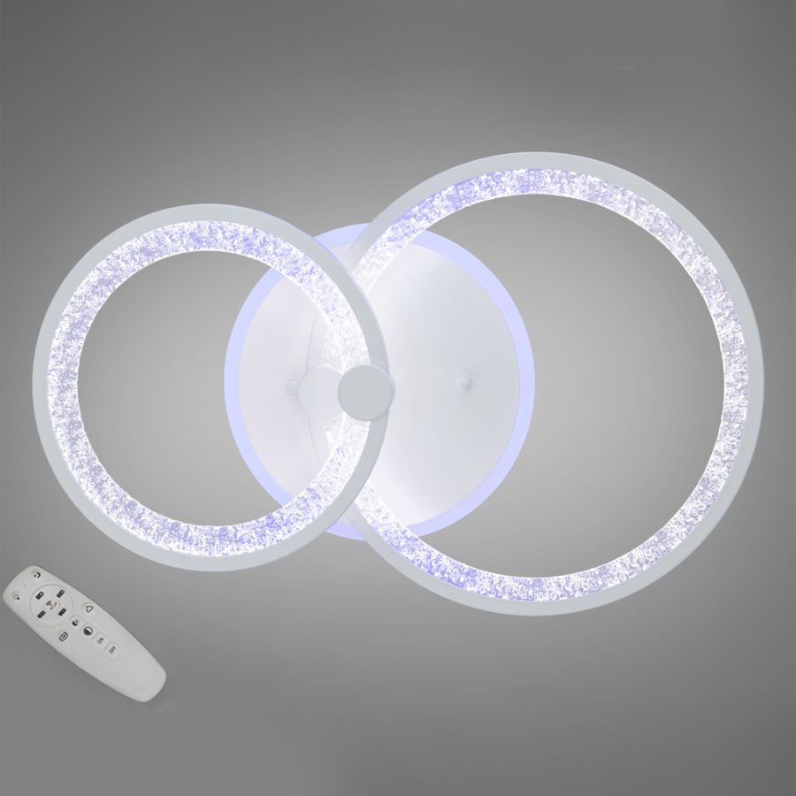 Біла світлодіодна Led-люстра з пультом, для приміщень до 13 м²