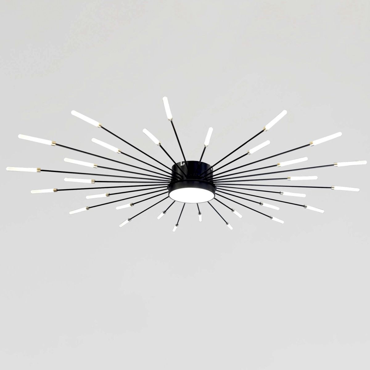 Світлодіодна Led люстра до 15м² на 31 джерело світла чорна 132 см Black Супутник 6472/30