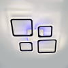 Черная Led-люстра с пультом на 4 квадрата, 92 Вт до 18 м² 1179/2+2 BK