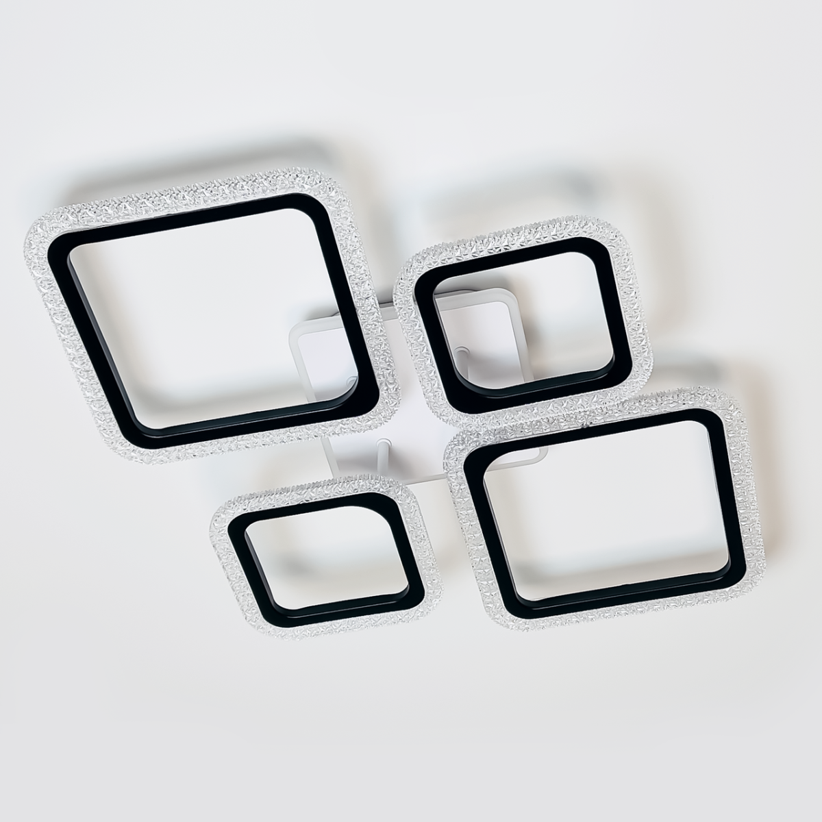Черная Led-люстра с пультом на 4 квадрата, 92 Вт до 18 м² 1179/2+2 BK
