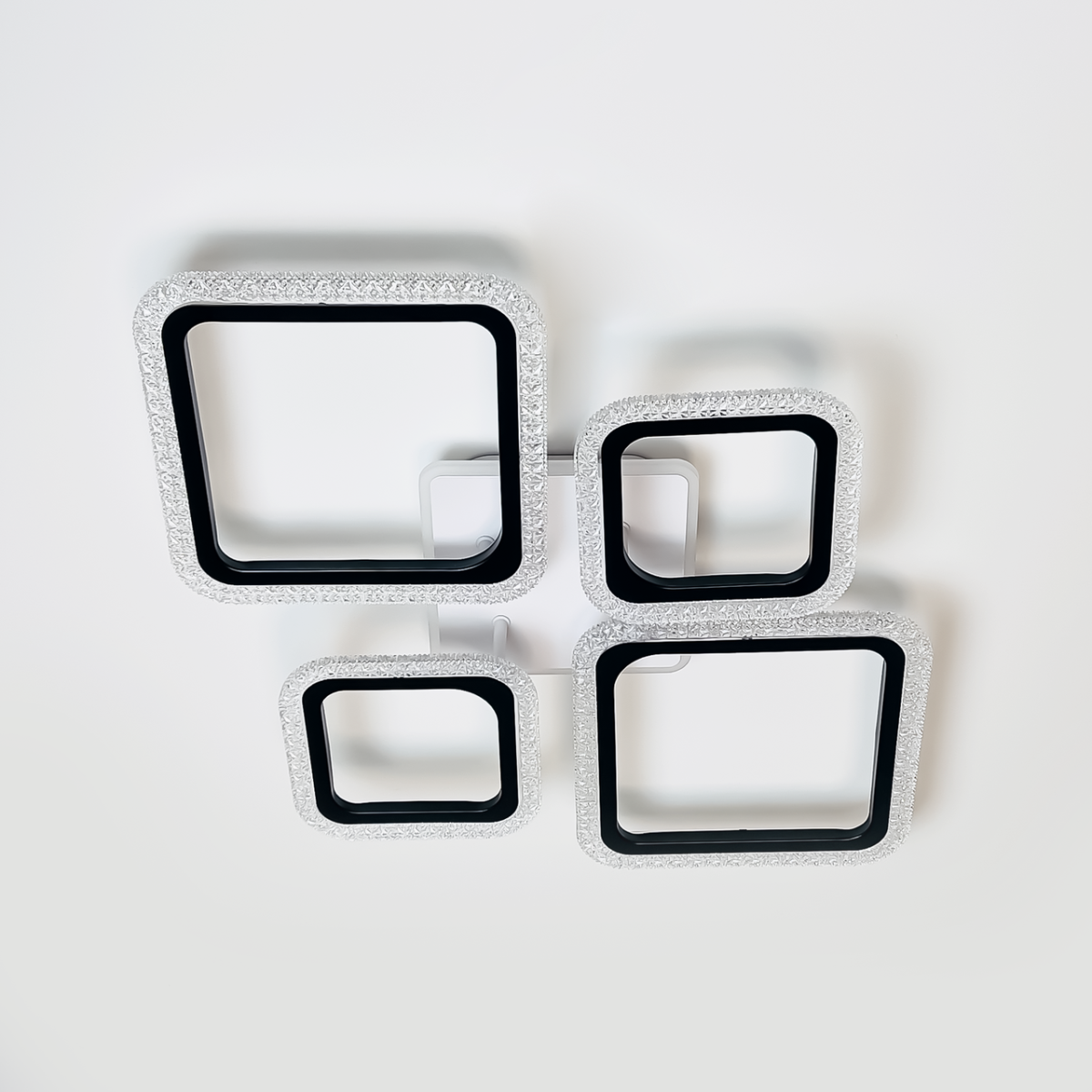 Черная Led-люстра с пультом на 4 квадрата, 92 Вт до 18 м² 1179/2+2 BK