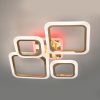 Золота Led-люстра з пультом на 4 квадрати, 80 Вт до 18 м² A8060/2+2G LED 3color dimmer