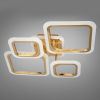 Золота Led-люстра з пультом на 4 квадрати, 80 Вт до 18 м² A8060/2+2G LED 3color dimmer