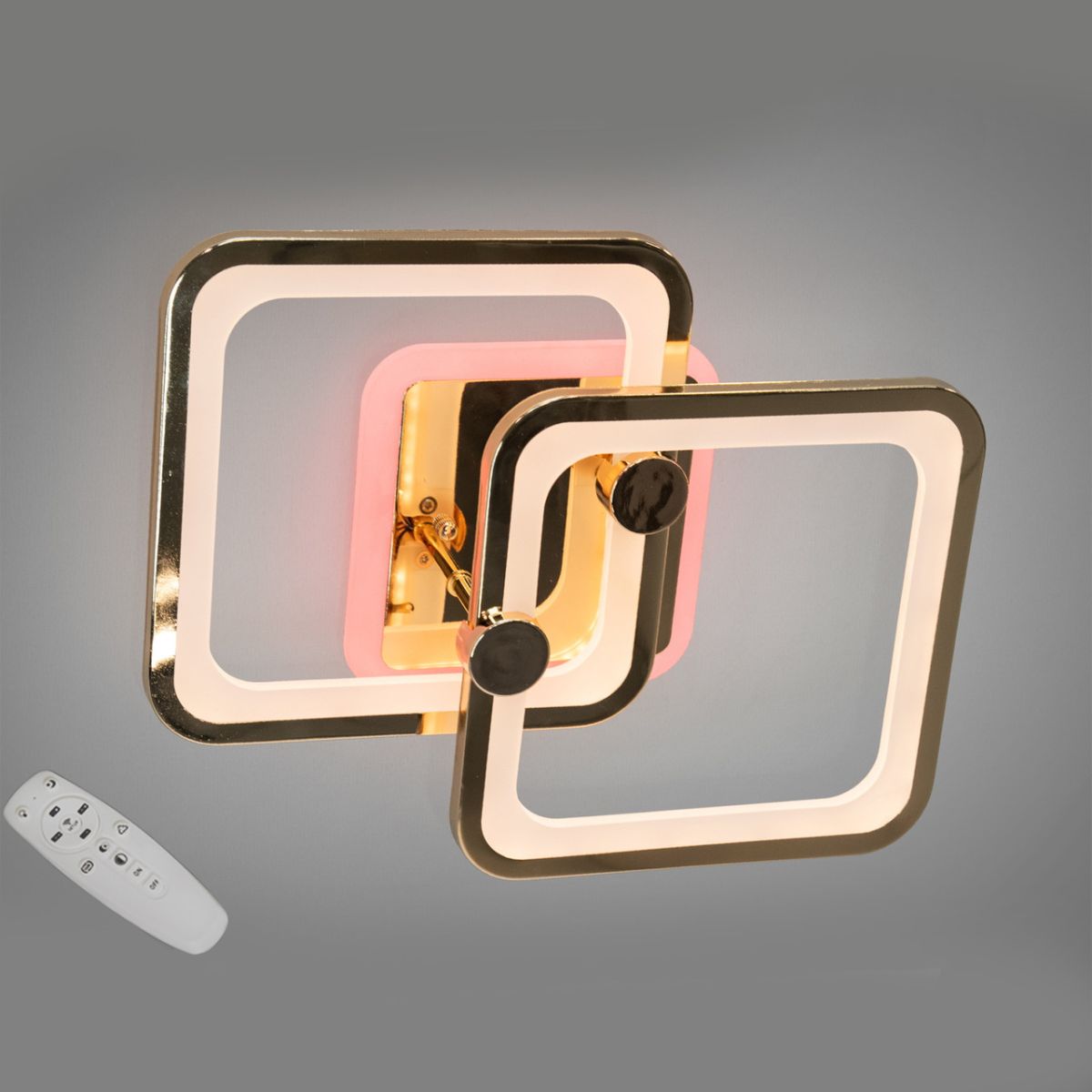 Золота Led-люстра з пультом  до 10 м² (8208/2G LED 3color dimmer)