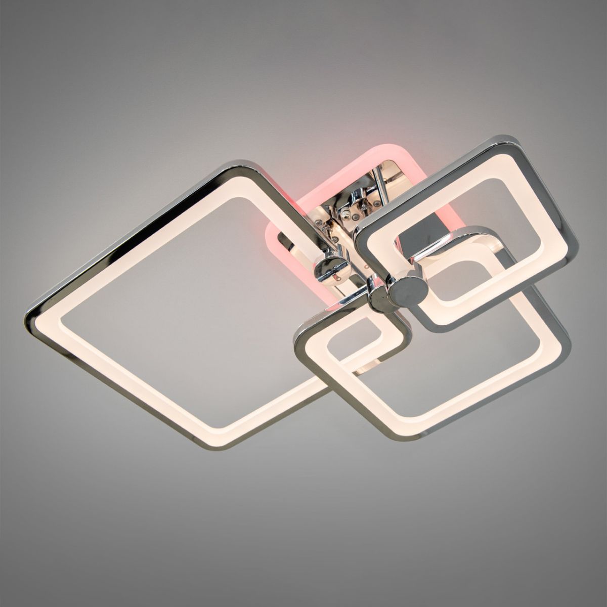 Хромована Led-люстра з пультом на 3 квадрати, 70 Вт до 15 м² (8208/3HR LED 3color dimmer)