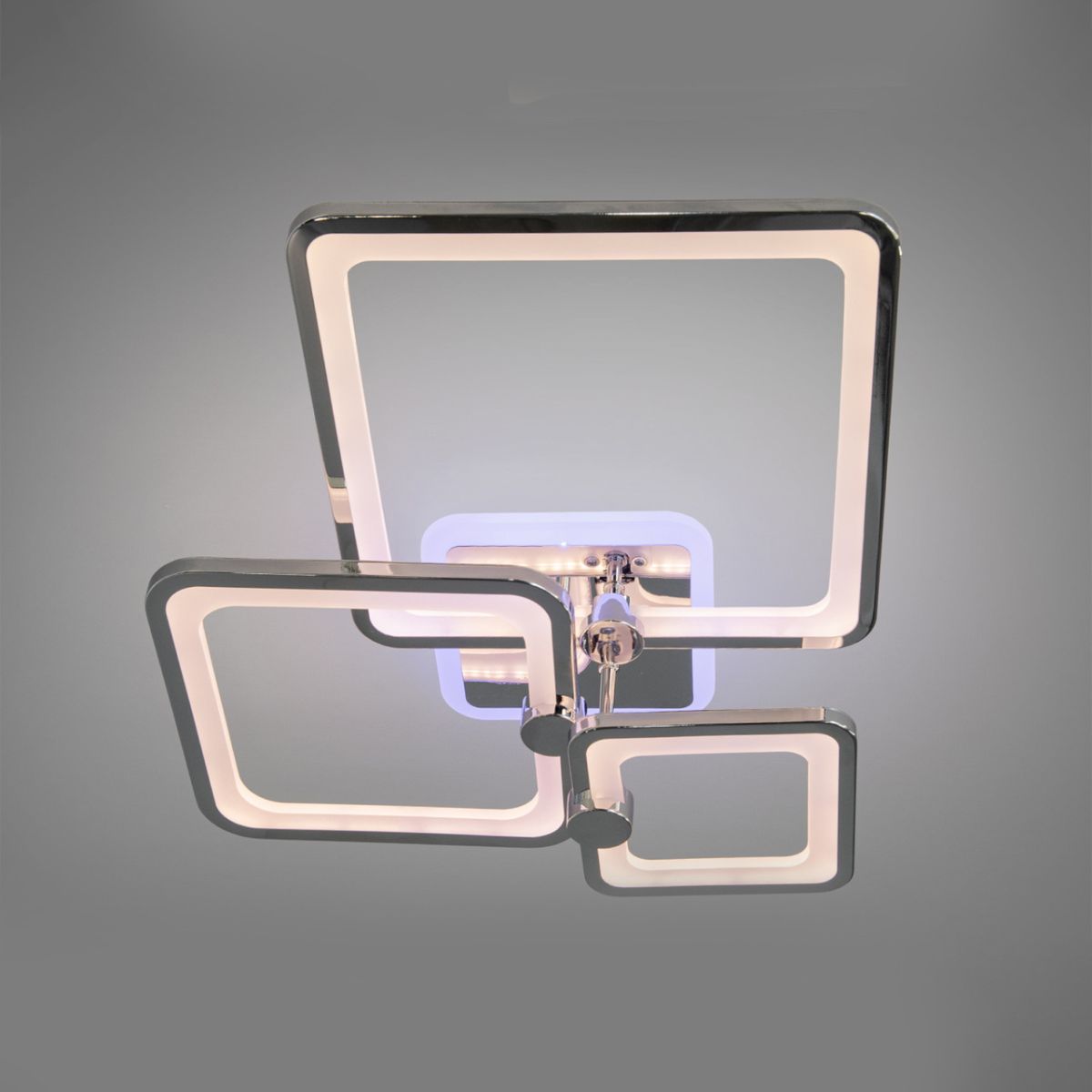 Хромована Led-люстра з пультом на 3 квадрати, 70 Вт до 15 м² (8208/3HR LED 3color dimmer)