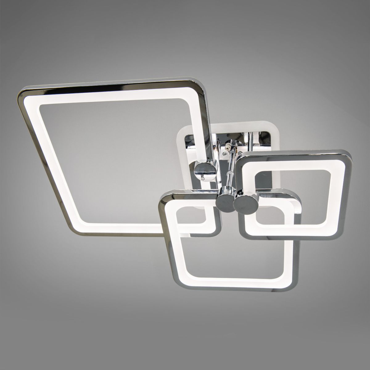 Хромована Led-люстра з пультом на 3 квадрати, 70 Вт до 15 м² (8208/3HR LED 3color dimmer)