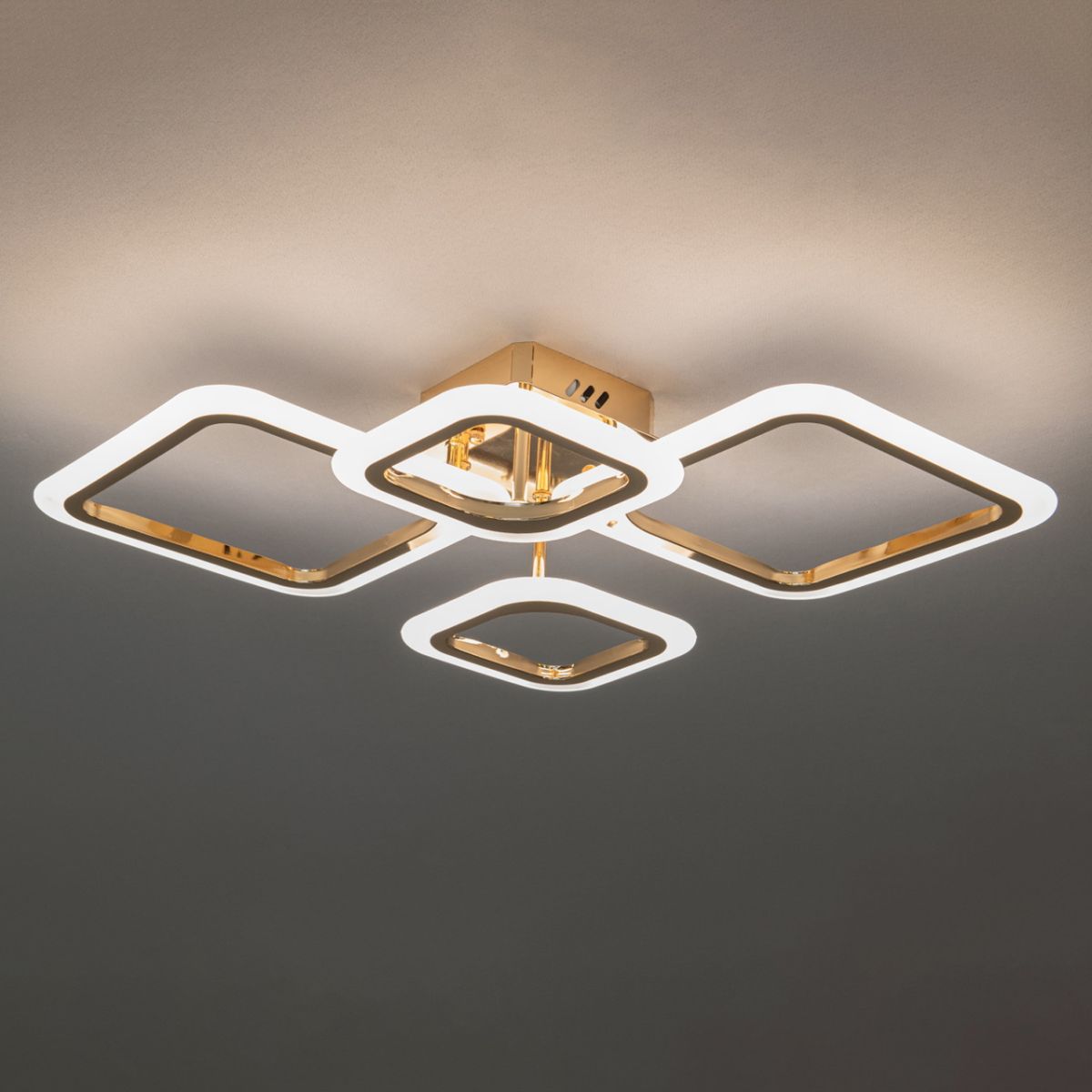 Світлодіодна Led-люстра з пультом на 4 квадрати, освітлення до 10 м² (A8060/2+2G)