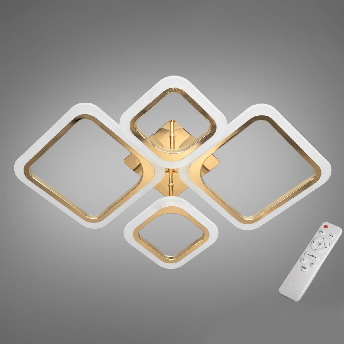 Світлодіодна Led-люстра з пультом на 4 квадрати, освітлення до 10 м² (A8060/2+2G)