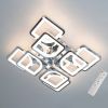 Квадратна хромована Led-люстра з пультом на 8 квадратів, 115 Вт до 20 м² (HS8060/4+4HR)