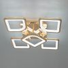 Квадратна золота Led-люстра з пультом на 5 квадратів, 72 Вт до 15 м² (S8060/4+1G)