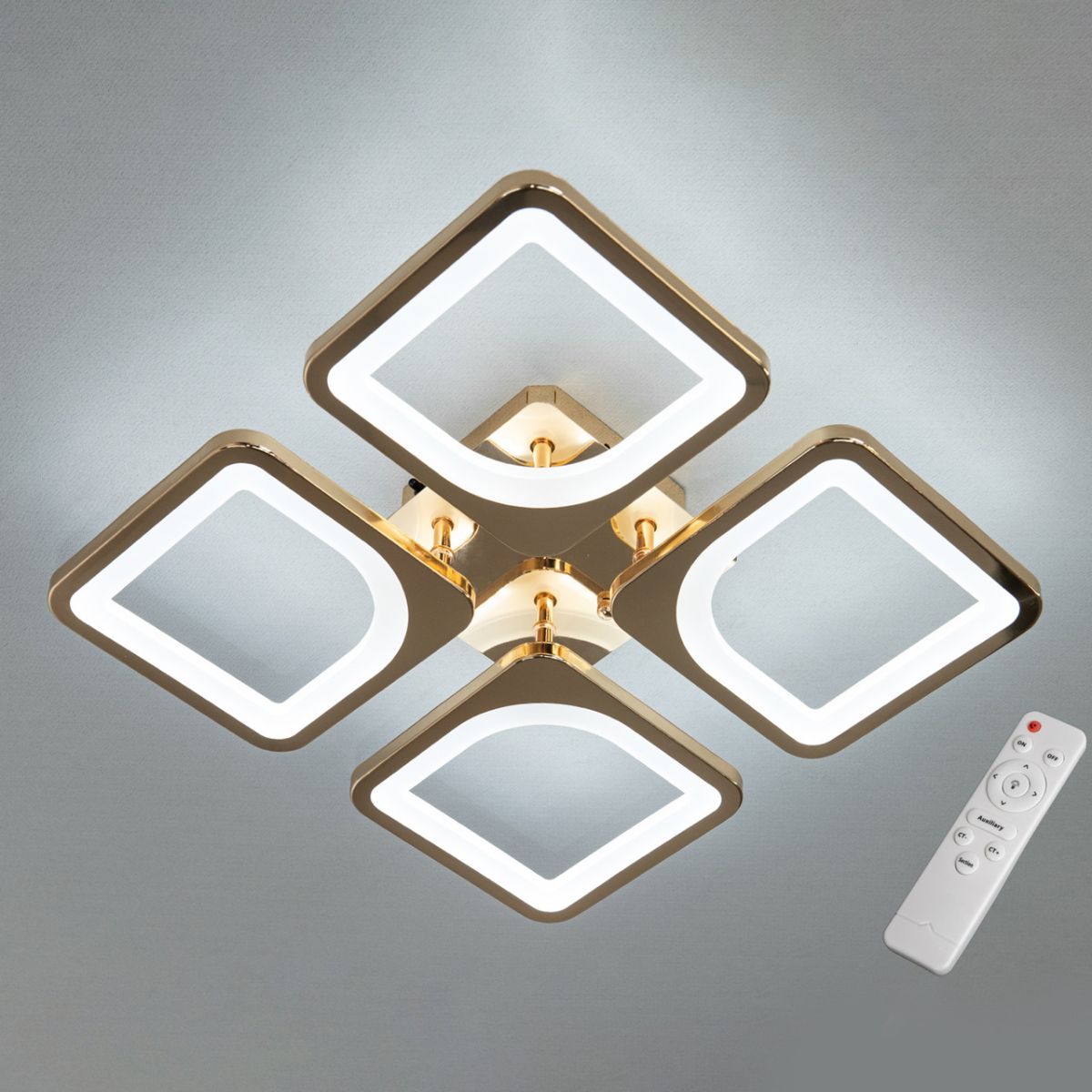 Світлодіодна Led-люстра з пультом на 4 квадрати, освітлення до 10 м² (S8060/4G)