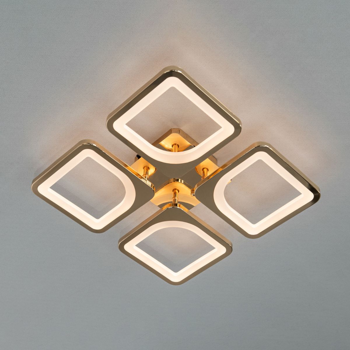 Світлодіодна Led-люстра з пультом на 4 квадрати, освітлення до 10 м² (S8060/4G)