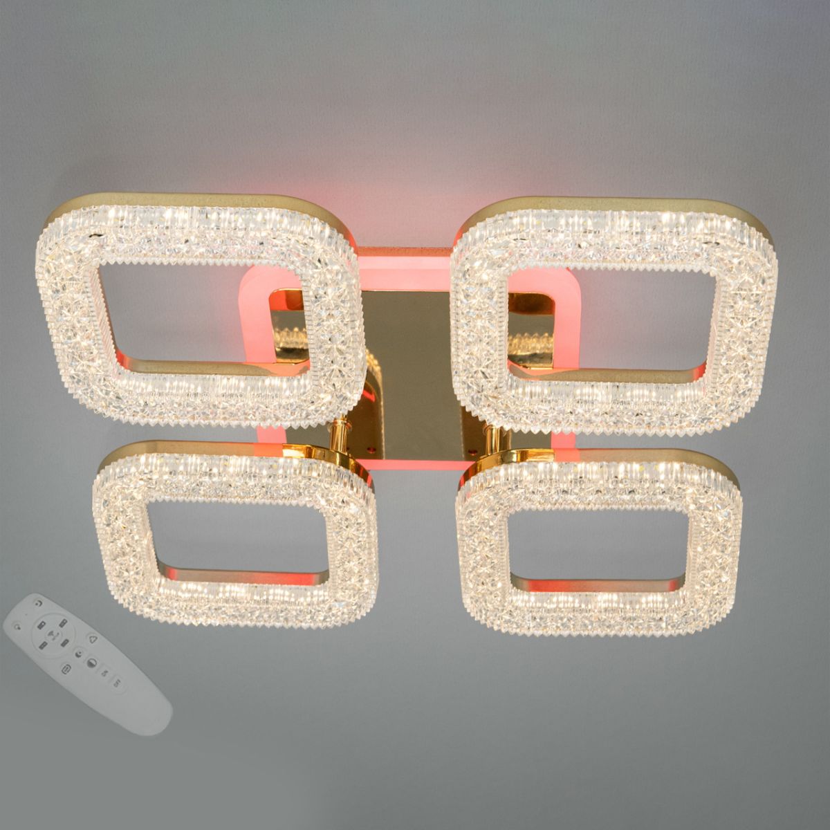 Світлодіодна Led-люстра з пультом на 4 квадрати, освітлення до 10 м²