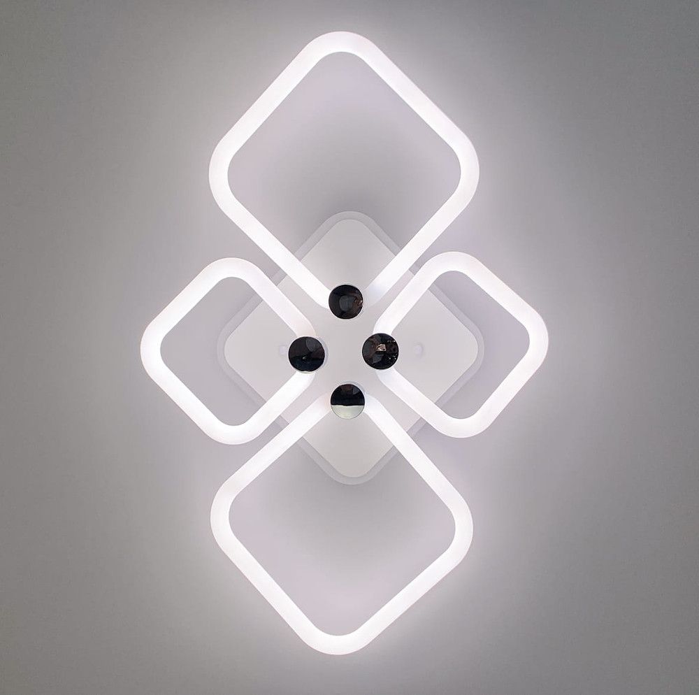 Светодиодная Led люстра с пультом 70Wt белая до 15 м² модель 1178/2+2 Wh