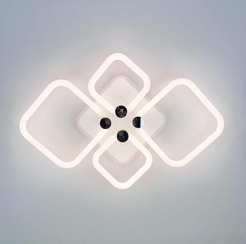 Светодиодная Led люстра с пультом 70Wt белая до 15 м² модель 1178/2+2 Wh