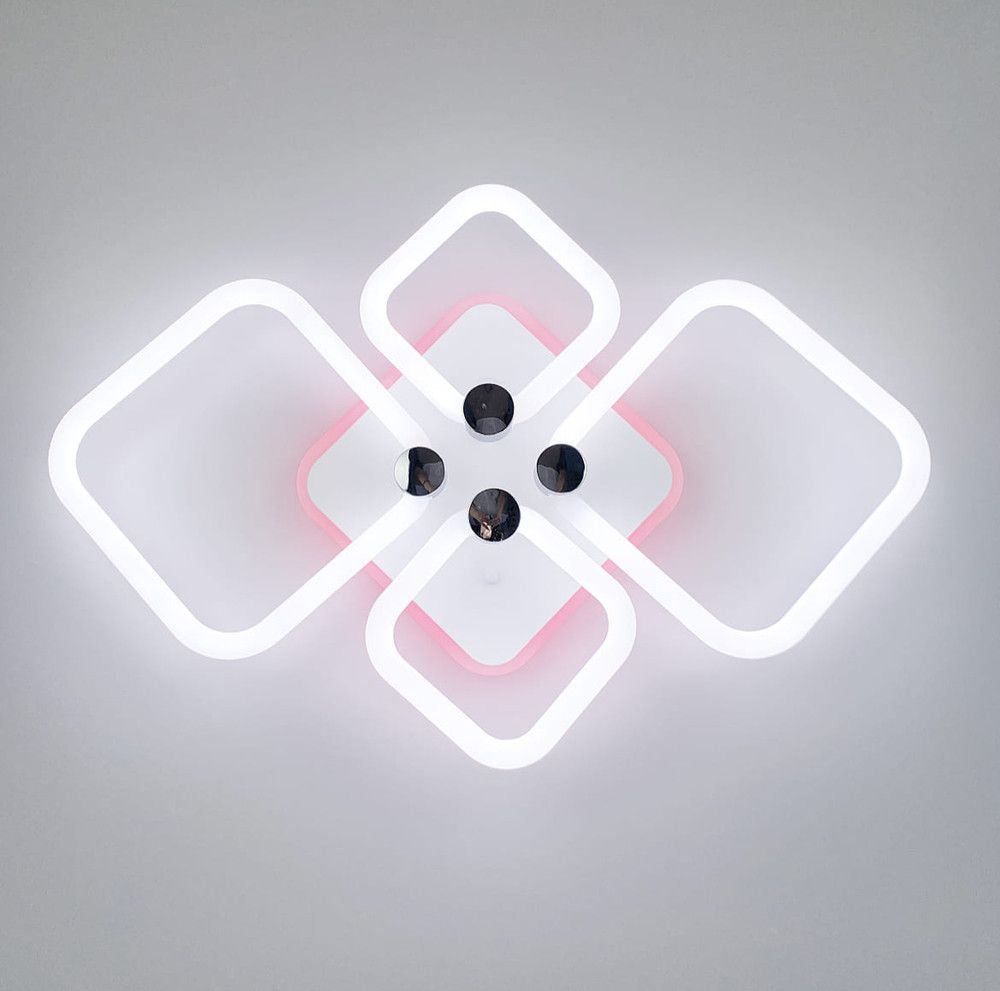 Светодиодная Led люстра с пультом 70Wt белая до 15 м² модель 1178/2+2 Wh