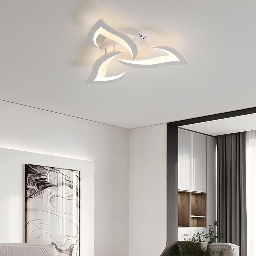 Стельова біла Led люстра до 10 м² форма білий лотос  (V 5102-3 WH)