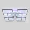 Люстра квадратна LED до 30 м² біла 165 Вт з пультом керування та RGB підсвіткою 8060/4+4WH
